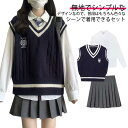 制服 3点セット ニットベスト スカートスーツ 女の子スーツ Vネック スクールベスト セーター カート シャツ チェック柄 セットアップ 高校 中学 通学 ニット スクール 学校 ニット スクール セーター 女子高生制服 学生服 制服 コスプレ衣装 コスプレ 春秋冬用 送料無料