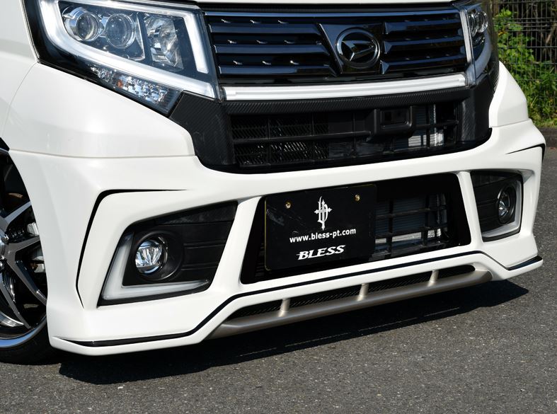 ブレス クリエイション ムーブカスタム LA150S フロントハーフスポイラー Ver.1 デイライト無し FRP/白ゲルコート 未塗装 DMV-01-001 BLESS CREATION