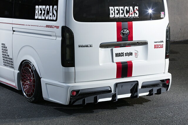 楽天カーパーツ専門店BoooN（ブーン）BEECAS ハイエース 200系 4型 標準車 リアバンパー ビーキャス 配送先法人住所のみ K-BREAK ケイブレイク