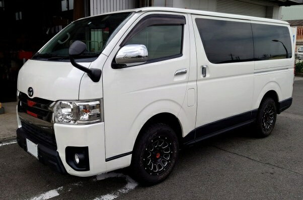 シルクロード ハイエース H200系 スプラッシュガード フロントリップスポイラー&サイドパネル フルキット ABS シボブラック 11B-O45SF SILKROAD W