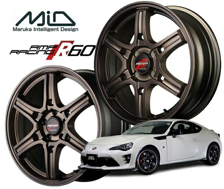 MID RACING R60 ホイール 16インチ 4H100 6J+43 4本 クラシカルブロンズ マルカ
