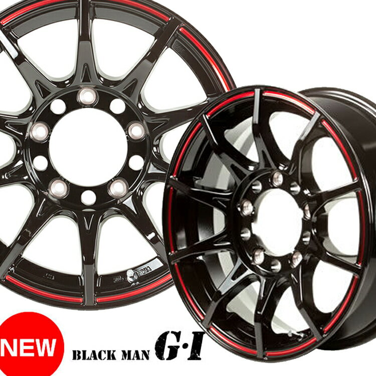 16インチ 5H139.7 5.5J+0 5穴 BLACK-MAN G・I ジムニーシエラ ホイール 1本 グロスブラックレッドライン 5次元 ブラックマン G・I 5ZIGEN