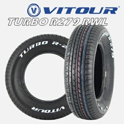 12インチ 165/70R12 77T 2本 サマータイヤ ホワイトレター ヴィツァー ターボ VITOUR TURBO R-279 RWL V00201