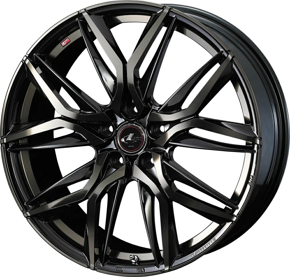 WEDS ウェッズ LEONIS LM ホイール 17インチ 4H100 6.5J+50 1本 4穴 レオニス パールブラック ミラーカット/チタントップ PBMC/Ti