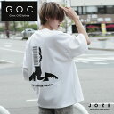 楽天JOZE　ジョゼオーバーサイズ Tシャツ メンズ 夏 夏服◆GOC（ジーオーシー）オーバーサイズマルチプリントTシャツ◆半袖Tシャツ 半袖 トップス プリント ビッグT ビッグTシャツ 10代 20代 ブランド 通販 黒 ブラック ホワイト 白tシャツ 韓国服 韓国 ファッション ヴィジュアル系