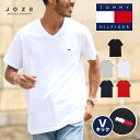 トミーヒルフィガー Tシャツ メンズ トミー ヒルフィガー ブランド◆TOMMY HILFIGER/Basic Cotton Core Flag◆Vネック 半袖Tシャツ 半袖 ワンポイント 刺繍 大人 白 おしゃれ ブラック 黒 ホワイト グレー ネイビー 大きいサイズ ルームウェア 部屋着 夏服 夏