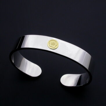 家紋バングル・K18金ゴールドエンブレム・竹コースfamilycrest bangle シルバー メンズ gold silver ゴールドメタル 平打ちブレス 彫刻 彫金 銀 950 925 オーダー 原宿 東京 madeinjapan 和風 吉祥 幸運 開運