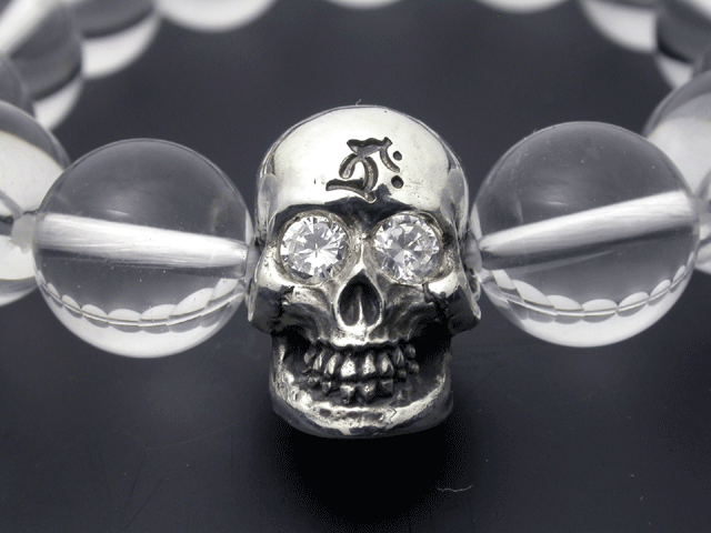 樂天商城 - 守護梵字髑髏数珠ブレス石留めオプション(ダイヤモンド）