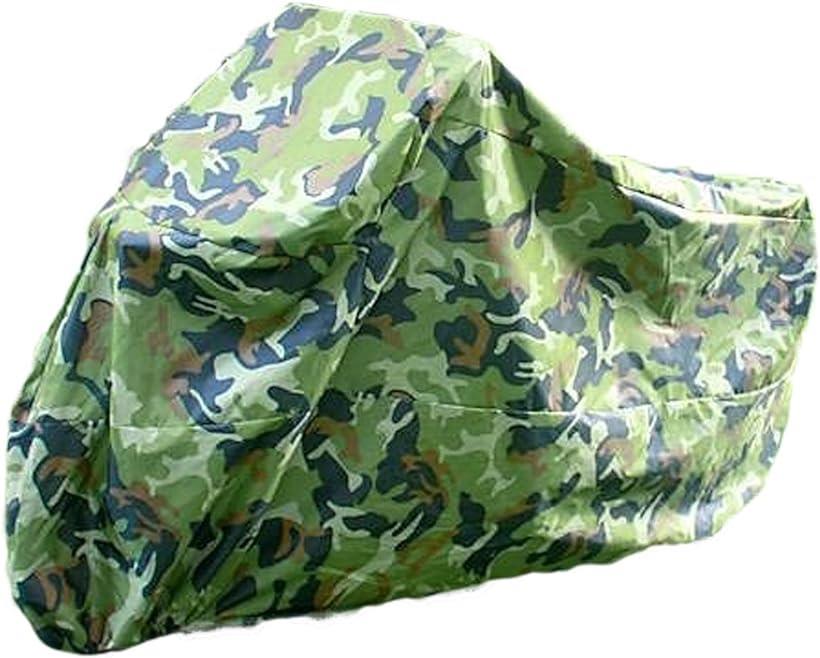 迷彩柄 バイクカバー 飛散防止ベルト ゴム付 50cc～1000cc各種 2XL(迷彩, XXL)