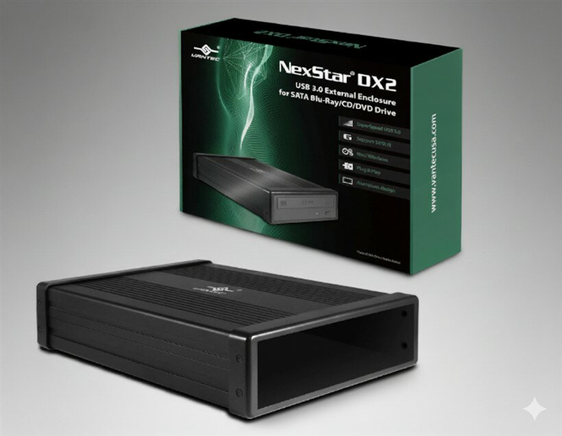 Vantec NexStar DX2 USB 3.0 外付けエンクロージャ設計 5.25インチブルーレイ/CD/DVD SATAドライブ用 第2世代DX ドライバー不要 アルミニウム合金 NST-540S3-BK (ブラック)