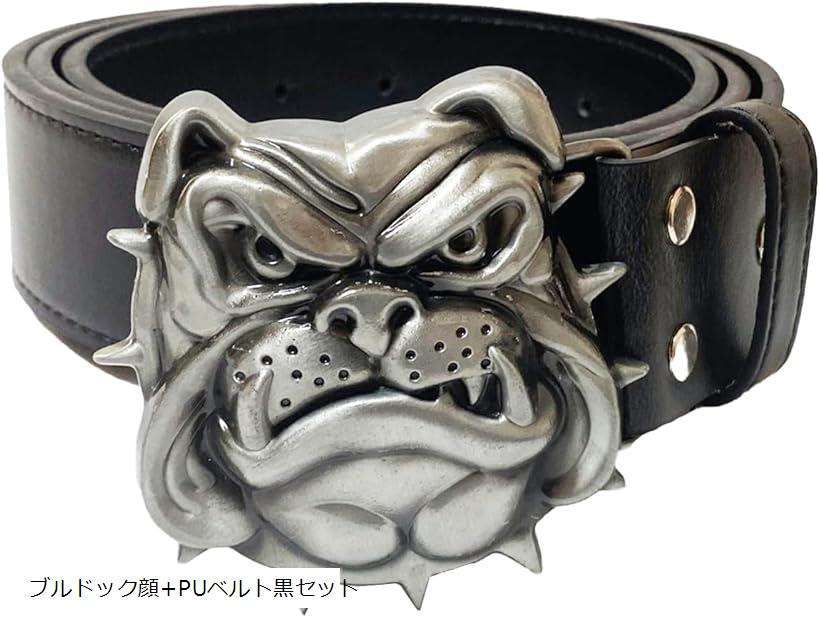 スタートサイド ベルトバックル のみ メンズ レディース カジュアル ベルト幅 3.8cm アニマル系(ブルド..