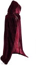 【楽天ランキング1位入賞】ベルベット調 色が選べる マント フード付 魔女 死神 ハロウィン 仮装 クリスマス 文化祭 学園祭 変装 パープル 紫 nkr365 (パープル)