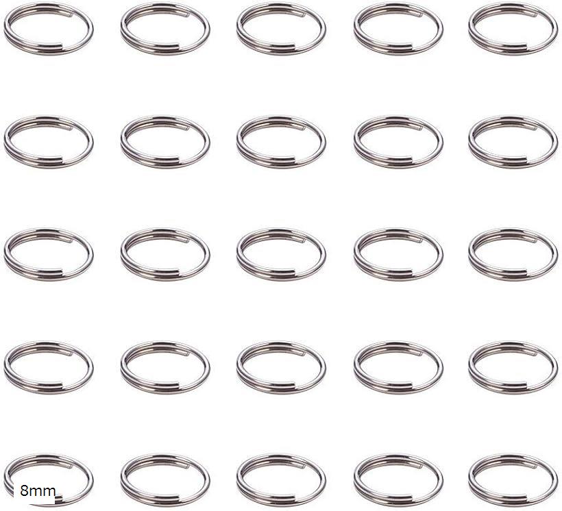 PandaHall マルカン ステンレス 二重 丸カン リング 金具 アクセサリーパーツ ジュエリー用 DIY用 クラフト用品 ハンドメイド (8mm)