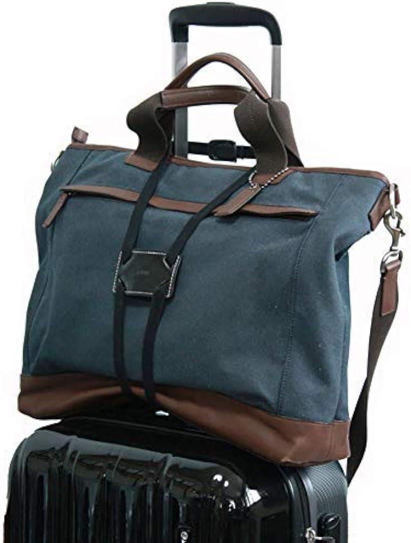 フォーパリー バッグ 固定 ベルト スーツケース 上の サブバッグ 固定に活躍 ずり落ち 防止 コンパクト 調整可能 旅行便利グッズ T100( ブラック)