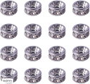 約20個/セット 平型ロンデル 304 ステンレス ラインストーン(シルバー, 6x3mm)