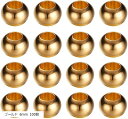 約100個/セット 大穴ビーズ 6x4mm メタルビーズ ロンデル スペーサービーズ 糸通しビーズ 丸玉 ラウンドビーズ 基礎パーツ 金具セット ジュエリー DIY用 手芸用品 手作り素材 ゴールド(ゴールド 6mm 100個)