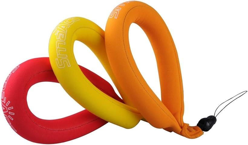 フロートストラップ 3個入り MUSON、SJ4000、GoProなどアクションカメラ 赤色、黄色、オレンジ 紛失防止 (赤色＆黄色＆オレンジ, F2)