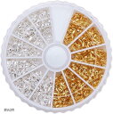 約540個/箱 ユー字 金具 U字 エンドパーツ 留め ビーズ 手芸材料 基本 素材 DIY用 ゴールド & シルバー 5x4x1mm 穴:0.5mm(混合2色)
