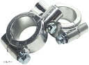 ミラー ホルダー 1インチ 25.4mm 2個セット クランプ ブラケット バイク ハンドル 汎用 10mm 正ネジ(シルバー)