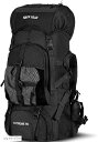 バックパック 55L 防水 大容量 レインカバー ザック 長期旅行 防災 災害(ジェットブラック, Free Size)