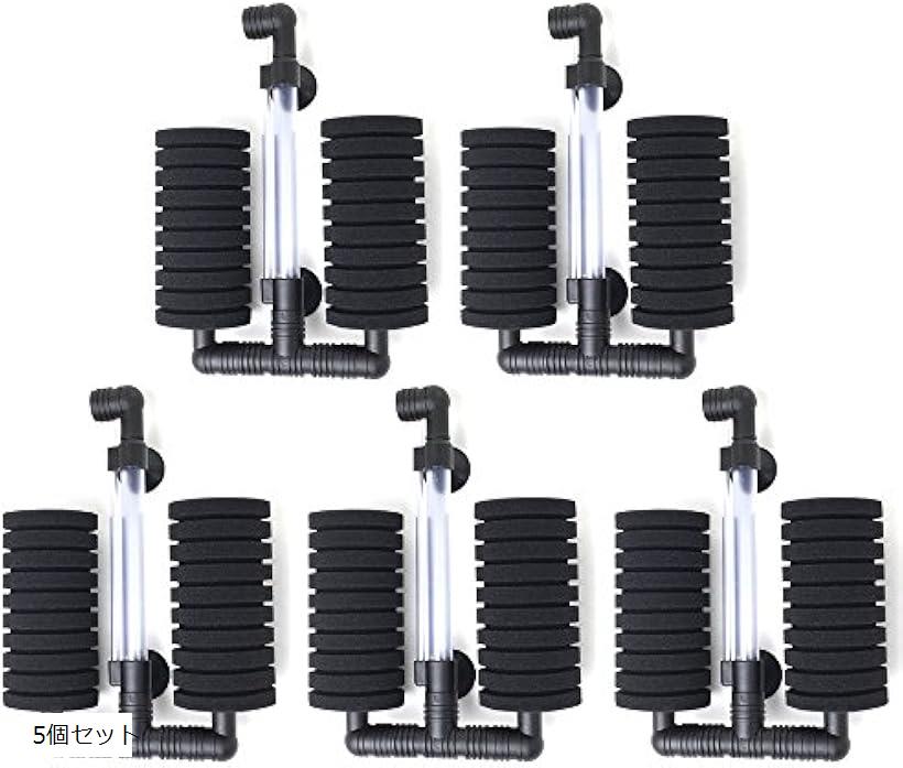 スポンジフィルター 水槽 ろ過装置 (XY-2822 5個セット)