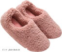 あったか ルームシューズ スリッパ かかと付き 男女兼用 もこもこ 軽量(ピンク, 23.5~25.0 cm)