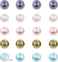 PandaHall 約400個セット ガラスパール 直径4mm Mix ビーズ(混合色4)
