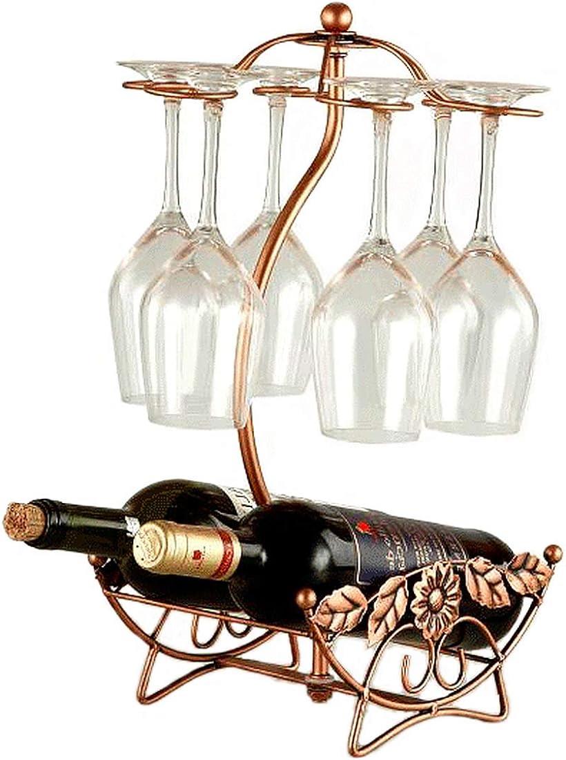 W26 インテリア ワインホルダー ワイングラス ラック シャンパン ボトル スタンド アンティーク調( ブロンズ)