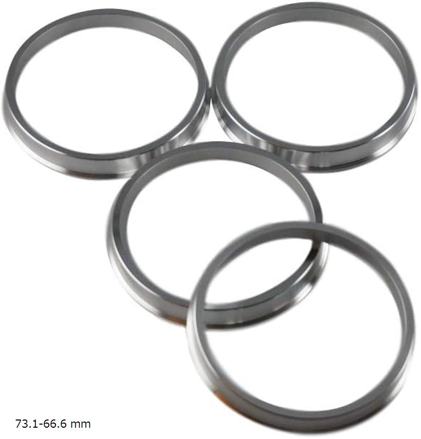 【楽天ランキング1位入賞】ベンツ 用 アルミ製 ツバ付き ハブリング 73.1 ⇒ 66.6 ミリ 4枚 セット(73.1-66.6 mm)