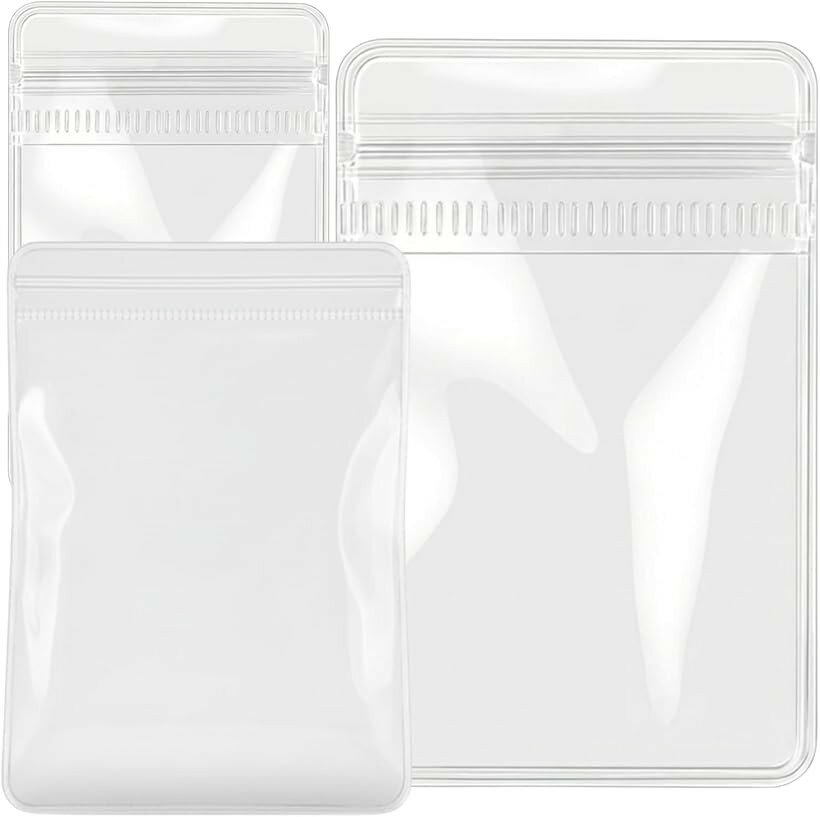 ジュエリー袋 PVC クリア チャック 小分け アクセサリー 収納 透明 ビニール 密封 ミニ (透明, 4cmx6cm，6cmx8cm，8cmx12cm(各40枚入))