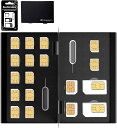 BLUECRAFT SIMカードケース 最大18枚収納 2枚 microSIM nanoSIM 14枚 アルミ両面タイプ SIM変換アダプター 取出ピン付属 静電対応( ブ..