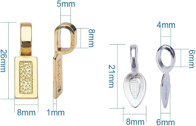 接続金具 貼付用 チャーム ペンダント ベイル ネックレス 接着型 留め具 (四角形) horiku-10028559 ホリック サンプル画像2