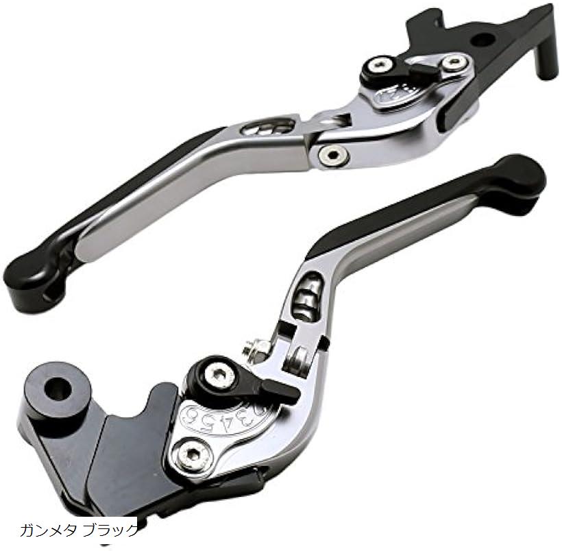 6段調節 可倒式 長さ調整可能 ブレーキレバー クラッチレバー YZF-R25 YZF-R3 MT-25 MT-03 nkr1024 ガンメタ(ガンメタ ブラック)