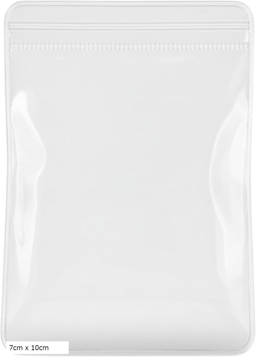 ジュエリー袋 PVC クリア チャック 小分け アクセサリー 収納 透明 ビニール 密封 ミニ (透明, 7cm x 10cm(50枚入))