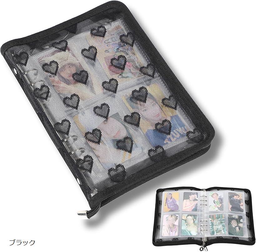 カード ファイル トレカ トレーディングカード ケース 韓国 A5 6穴 バインダー 推し活 収納 ハート シ..