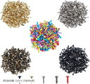 約1000個/セット 鉄製 割りピン 割鋲 画鋲 8x4.5mm プッシュピン ミニ割りピン 多機能ピン 留め具 ファイル アルバム スクラップブック 固定用 装飾用 書類整理 保存ケース付き 混合色(約1000個(1サイズ&Mix色))