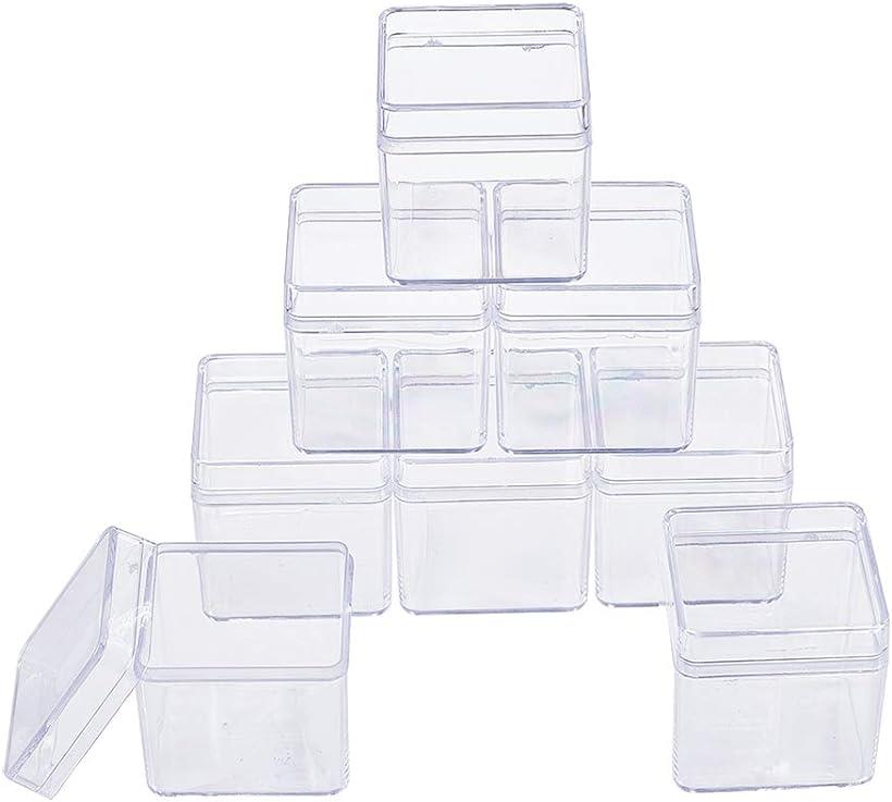 18個セット プラスチック小分けケース 透明 アクセサリーケース ビーズ収納ケース( 立方体-4x4x4cm, 立方体)