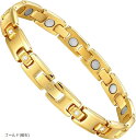ブレスレット レディース 純チタン製 軽量 アレルギーフリー 磁気ブレスレット(G-ゴールド)