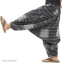 OKI オキ サルエルパンツ アラジンパンツ タイパンツ メンズ レディース ユニセックス(エスニックブラック, Free Size)