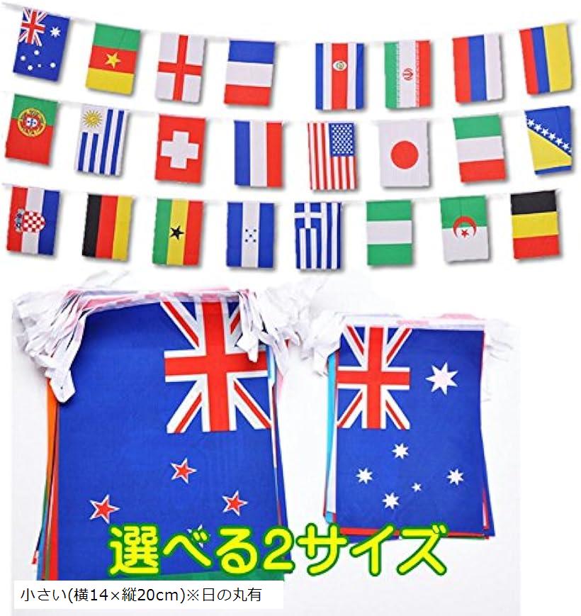 【楽天ランキング1位入賞】万国旗 運動会 100ヶ国分 選べる大小サイズ / 全長は25mと32m 日の丸有 連旗 フェスティバル 国際交流 小さい 横14x縦20cm＊日の丸有 (小さい(横14x縦20cm)＊日の丸有)