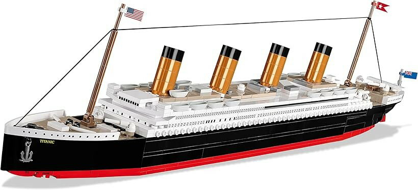 コビ ブロック おもちゃ タイタニック号 1929 TITANIC 1/450 ヒストリカルコレクション 722ピース ポーランド ビルディングブロック (黒、白、赤, 中サイズ)