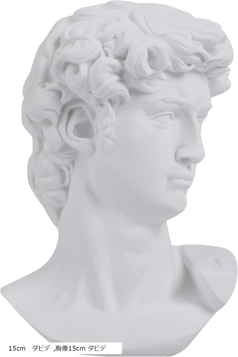 自宅が美術館 石膏像風 人物像 シリーズ 割れにくい カケにくい 硬質樹脂製 粉が出ない 胸像15cm ダビデ