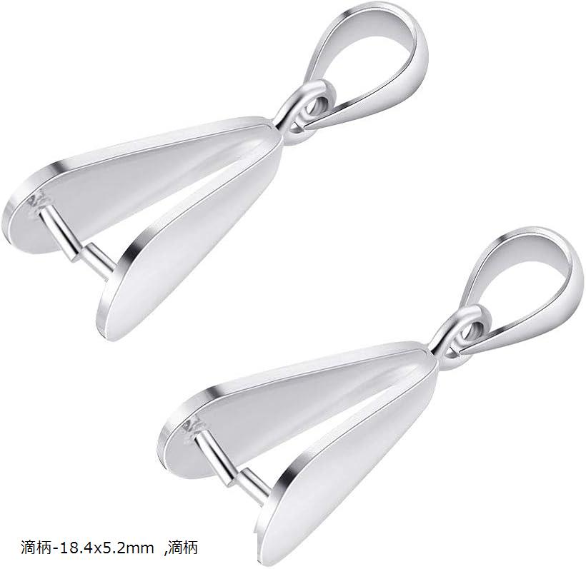 2個セット純銀バチカン シルバー925ペンダントパーツ ネックレス ブレスレットパーツ (滴柄-18.4x5.2mm, 滴柄)
