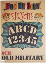 ステンシルシート ア ルファベット大文字&数字セット OLD MILITARY 8cm SSOM cm (黒, 8cm)