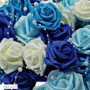 造花 花部分 バラ パールシャワー セット ブライダル パーティー 装飾(ブルーミックス)