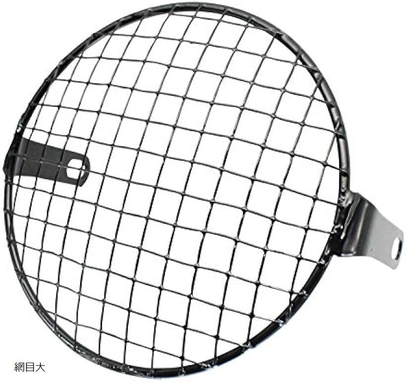 互換品nakira バイク ヘッドライト グリル 網 カバー ガード メッシュ 汎用 6.5インチ 160mm 網目大 nkr1074 (網目大)