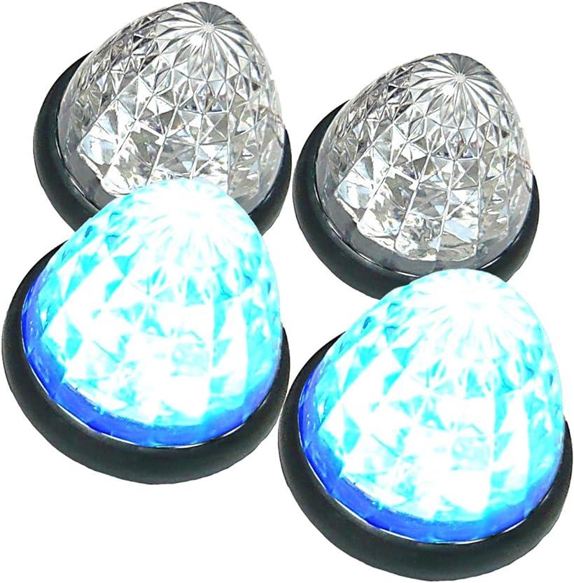 互換品 カスタマイズ トラック用 マーカーランプ LED サイド 16LED 24V 汎用 4個セット ブルー/レッド/ホワイト/アンバー/グリーン 各色 (ブルー)