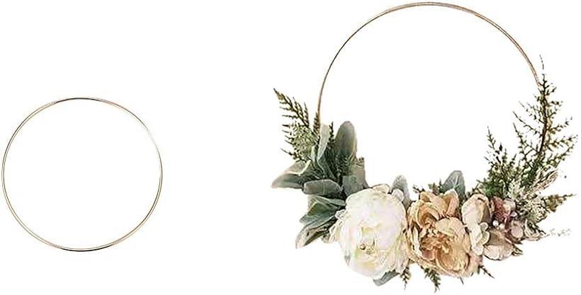 フープリース 結婚式 フローラル ウェディング 装飾 飾りDIY a-b5118 ゴールド/直径20cm( ゴールド, 20cm)