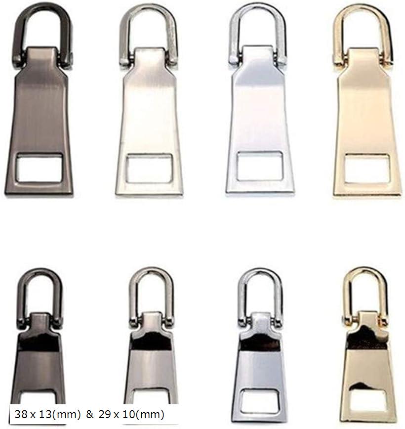 ファスナー 引き手 修理 交換用 ジャンパー 修理キット 財布裁縫 手作り 手芸 DIY ブラック 金属製 38x..