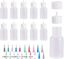 10個セット30ml ドロッパーボトル グルーボトル 液体容器 プラスチック ニードルチップと蓋つき(10個ボトル&20個チップ&20蓋, 30ml)